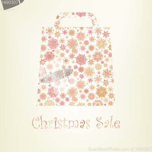 Image of Bag For Shopping With snowflakes. EPS 8