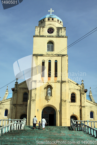 Image of Staircase and church