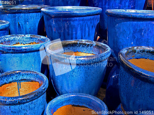 Image of Blue ceramic pots