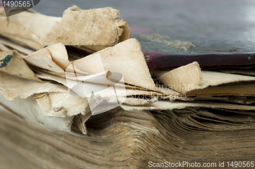 Image of Old worn paper sheets of book