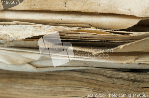 Image of Old worn paper sheets of book