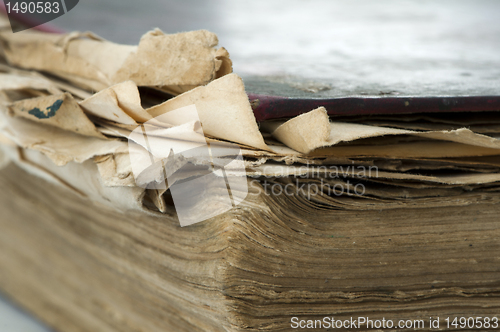 Image of Old worn paper sheets of book