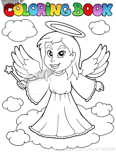 Image of Coloring book angel theme image 1