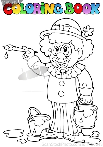 Image of Coloring book with cheerful clown 2