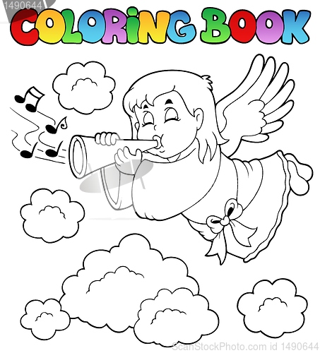 Image of Coloring book angel theme image 3