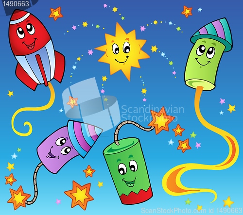 Image of Cartoon fireworks theme 2
