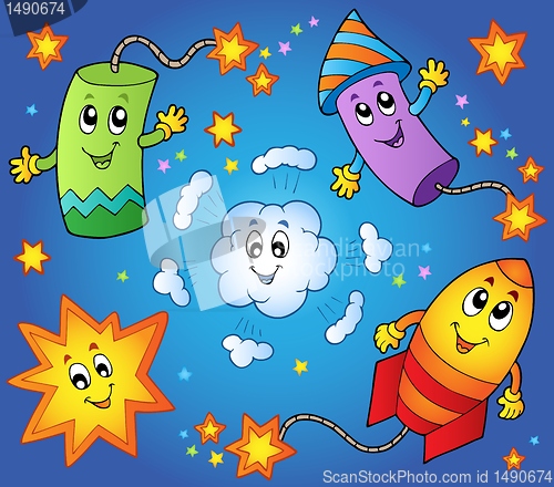 Image of Cartoon fireworks theme 1