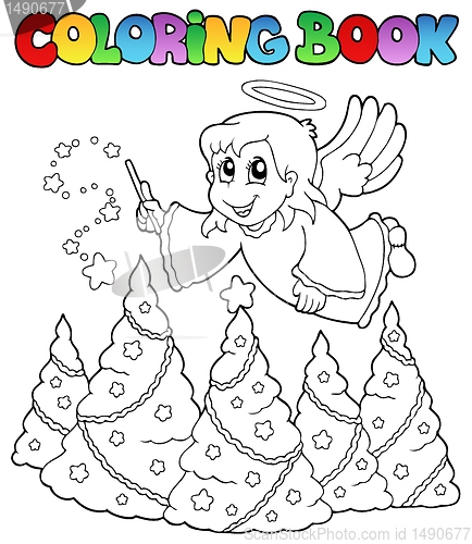 Image of Coloring book angel theme image 2