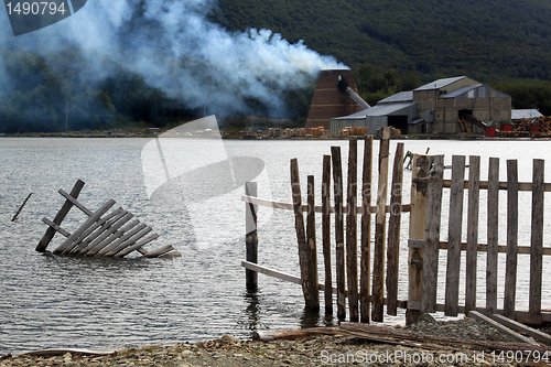 Image of Lake and sawmill