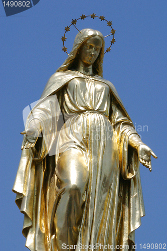 Image of Golden statue of Virgin Mary