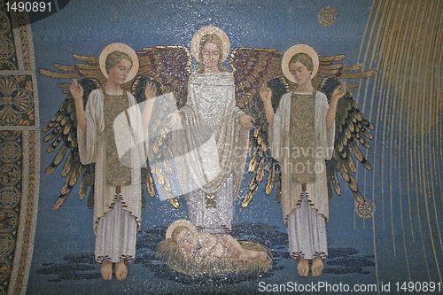 Image of Angels, mosaic, Mount Tabor- Basilica of the Transfiguration