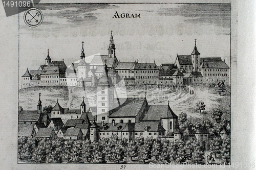 Image of Zagreb, Croatia, old graphic