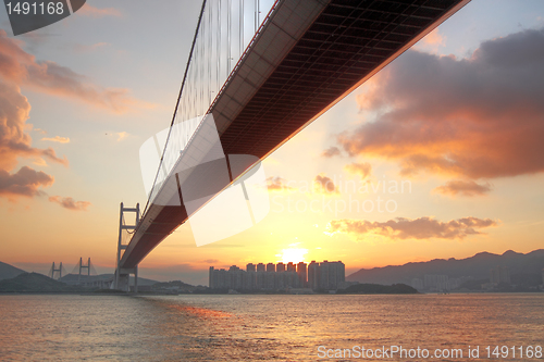 Image of Tsing ma bridge sunset,Hongkong