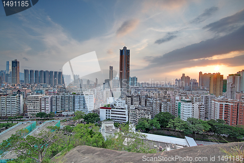 Image of urban city sunset