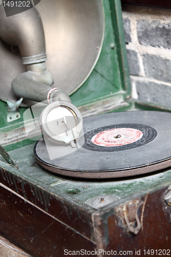 Image of vintage analog turntable from the seventies 