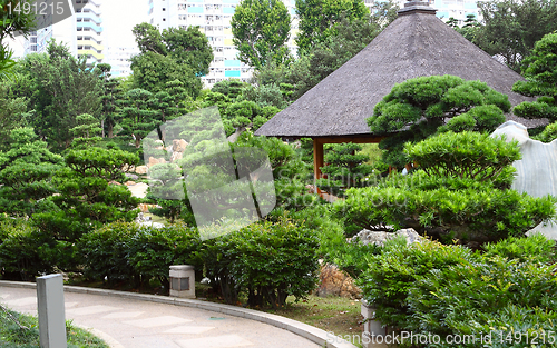 Image of chinese style park in city