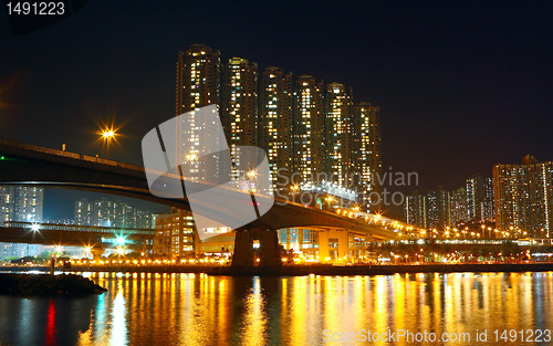 Image of Hong Kong public housing and river 