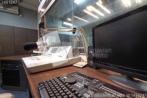 Image of control panel in a radio studio
