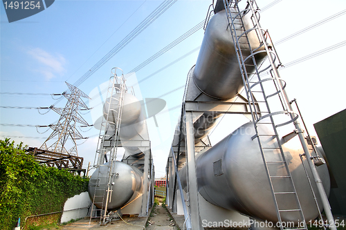 Image of gas container and power tower