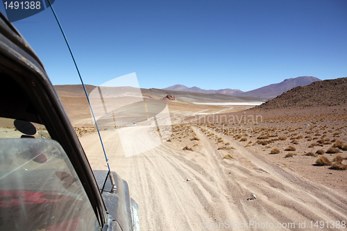 Image of Cars on the desert road