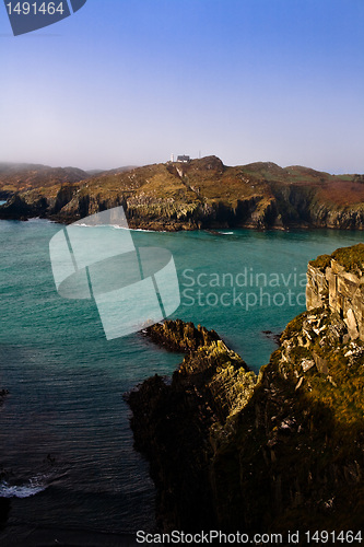 Image of Irish coastline cliff landscape intense colors