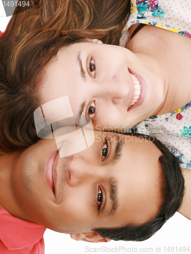 Image of man and woman iosolated over white background 