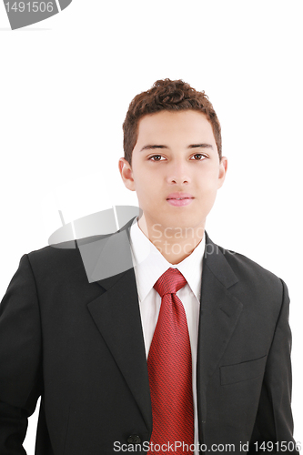 Image of Young good looking business man on a white background isolated