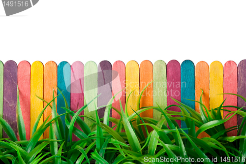 Image of Toy fence and grass