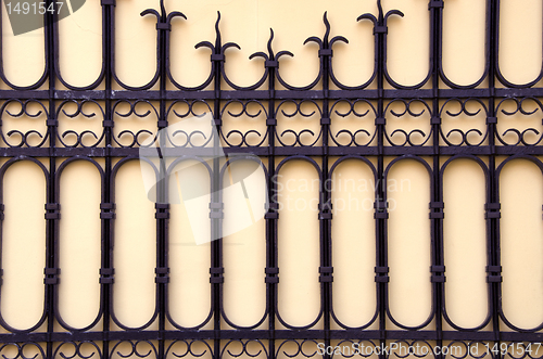 Image of Decorative gate. Architectural metal background.