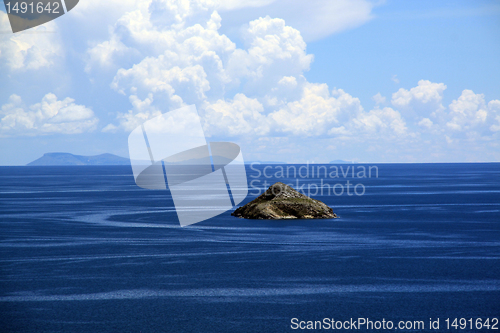 Image of Blue water and small island