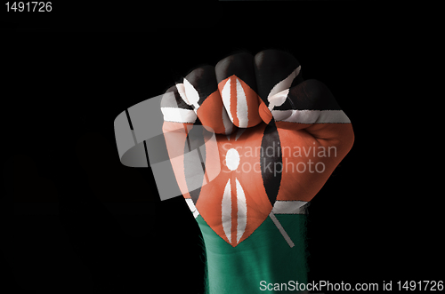 Image of Fist painted in colors of kenya flag