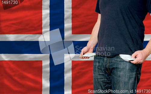 Image of recession impact on young man and society in norway