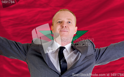 Image of happy businessman because of profitable investment in morroco st