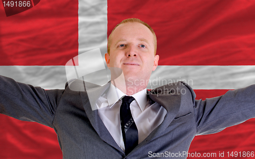 Image of happy businessman because of profitable investment in denmark st
