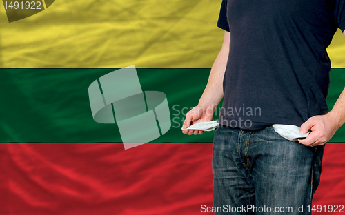 Image of recession impact on young man and society in lithuania