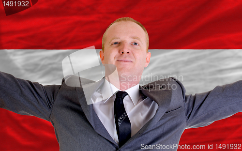 Image of happy businessman because of profitable investment in austria