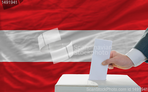 Image of man voting on elections in austria