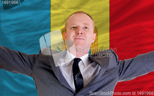 Image of happy businessman because of profitable investment in moldova st