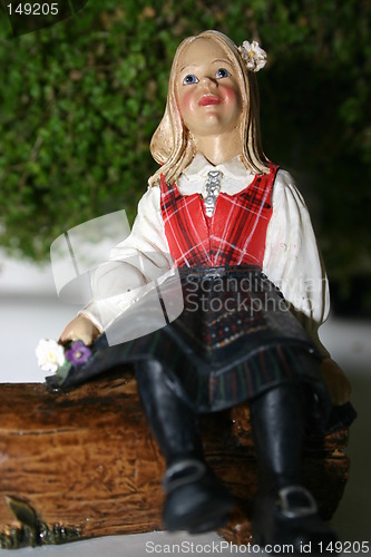 Image of Girl in norwegian folk costume