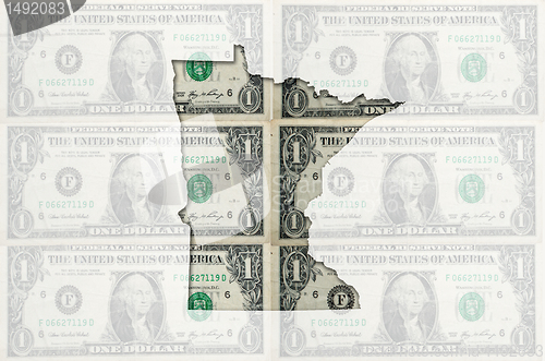 Image of Outline map of minnesota with transparent american dollar bankno