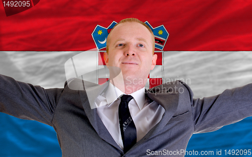 Image of happy businessman because of profitable investment in croatia st