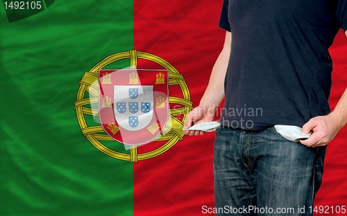 Image of recession impact on young man and society in portugal