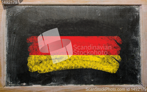 Image of flag of Germany on blackboard painted with chalk  