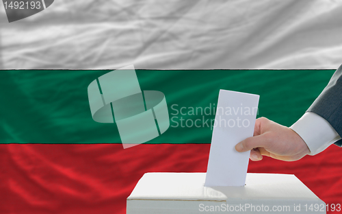 Image of man voting on elections in bulgaria