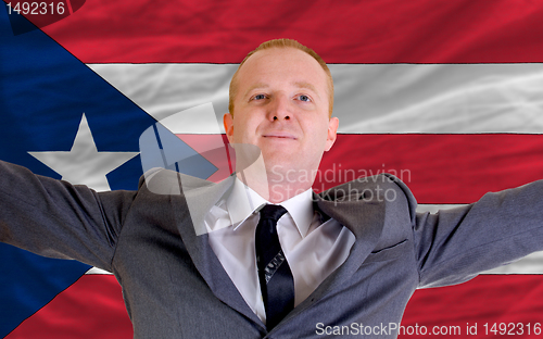Image of happy businessman because of profitable investment in puertorico