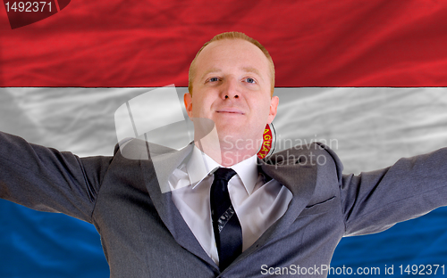 Image of happy businessman because of profitable investment in paraguay s