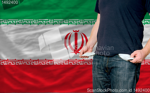 Image of recession impact on young man and society in iran