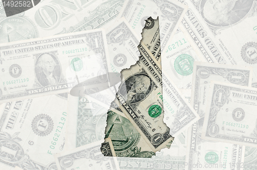 Image of Outline map of new hampshire with transparent american dollar ba