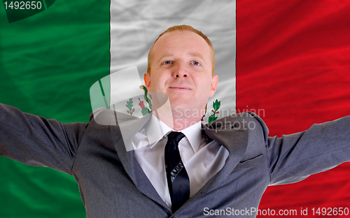 Image of happy businessman because of profitable investment in mexico sta