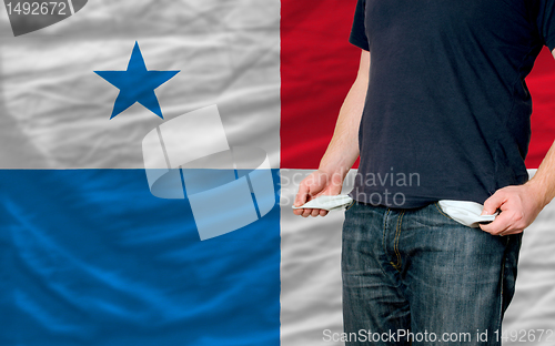 Image of recession impact on young man and society in panama